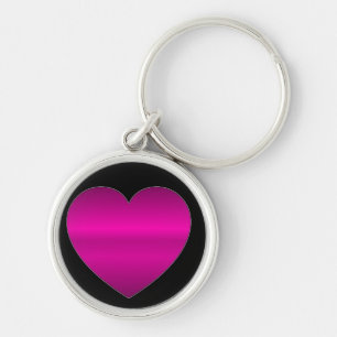 Chaveiro Coração Rosa Brilhante