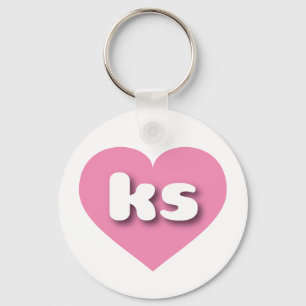 Chaveiro Coração rosa do Kansas - Eu amo caras