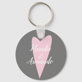 Chaveiro Coração Rosa Fofo Nome de Casais