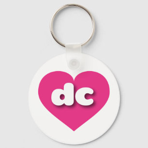 Chaveiro Coração Rosa Quente DC - amor