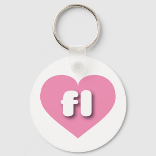 Chaveiro Coração Rosa Sólido da Flórida - amor