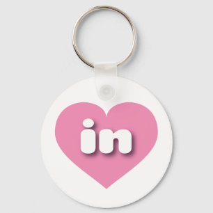 Chaveiro Coração Rosa Sólido de Indiana - amor