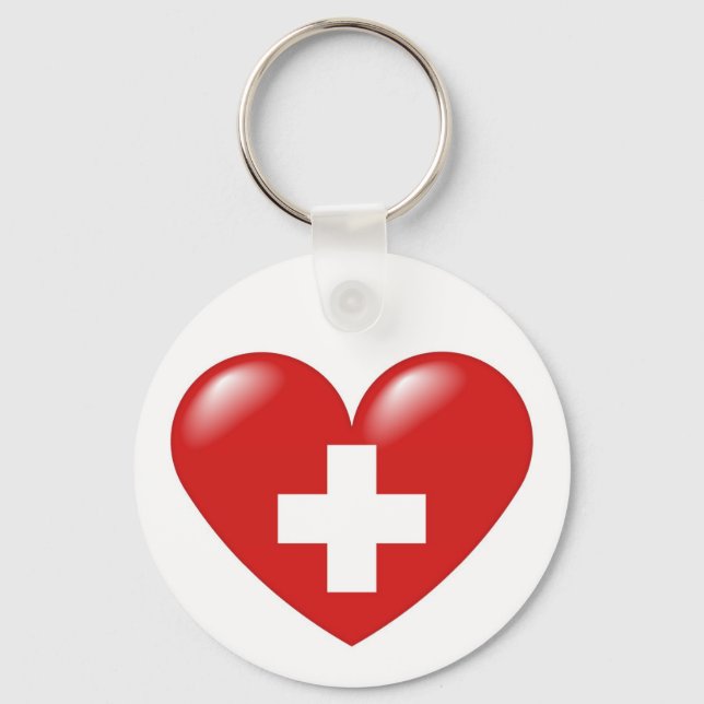 Chaveiro Coração suíço - Schweizer Herz - Coeur suisse (Frente)