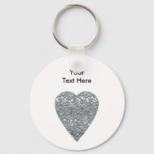 Chaveiro Coração. Teste padrão cinzento cinzento e meado