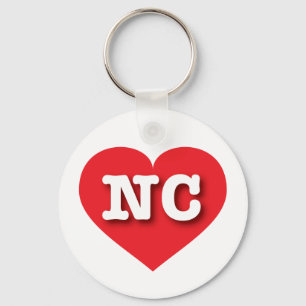 Chaveiro Coração Vermelho da Carolina do Norte - Grande A