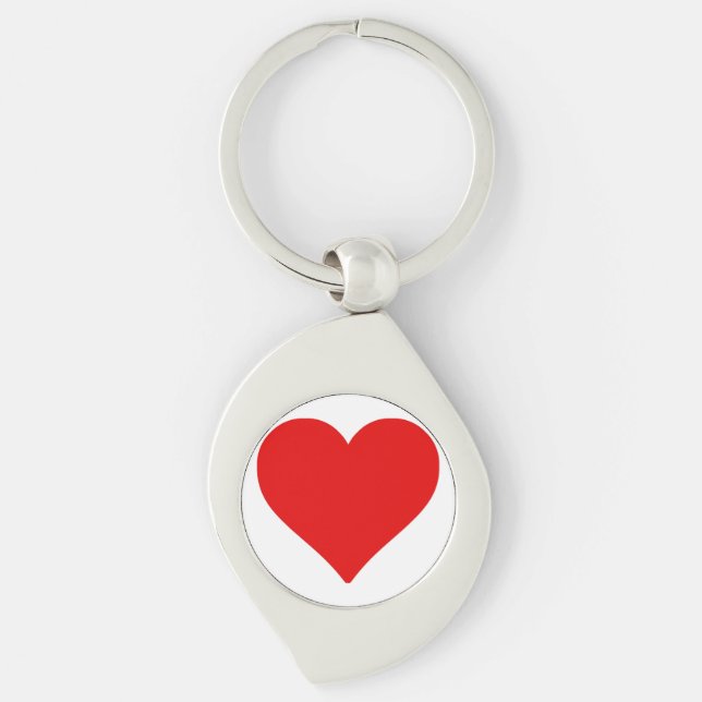 Chaveiro Coração Vermelho em Forma de Amor Clássico Simples (Frente)
