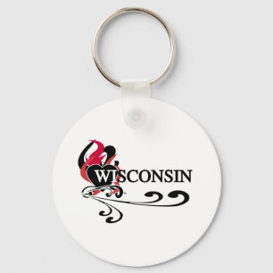 Chaveiro Coração Wisconsin do fogo