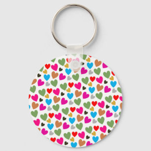 Chaveiro Corações Adoráveis Coloridos - O amor vem em todas