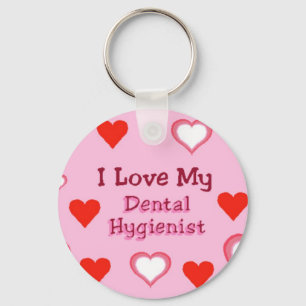 Chaveiro Corações: Amo meu Higienista Dental