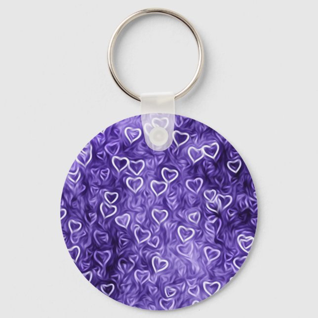 Chaveiro Corações Caindo - Roxo (Frente)