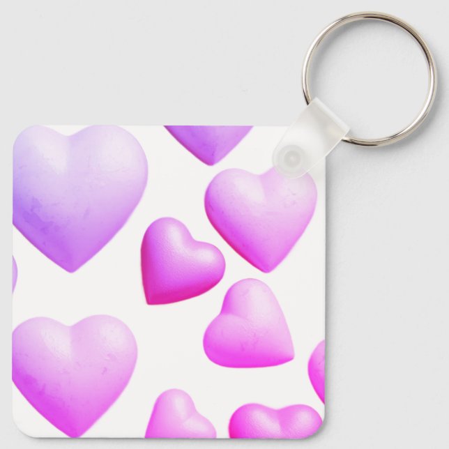 Chaveiro Corações Cheios de Amor Verdadeiro Fundo Branco (Verso)