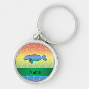 Chaveiro Corações conhecidos personalizados do arco-íris