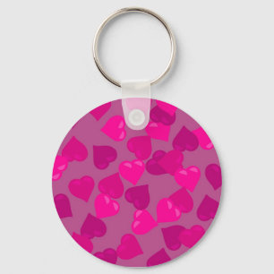 Chaveiro Corações cor-de-rosa