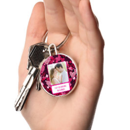 Chaveiro Corações cor-de-rosa brilhante quando você está co