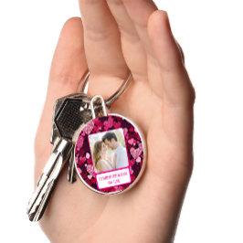 Chaveiro Corações cor-de-rosa cintilante compartilham meus