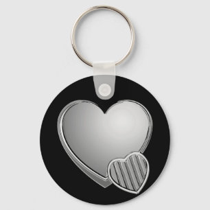 Chaveiro Corações Cromados