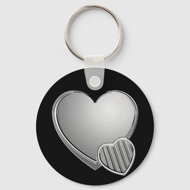 Chaveiro Corações Cromados (Frente)