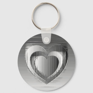 Chaveiro Corações cromados polidos