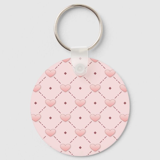 Chaveiro Corações de doce cor-de-rosa (Frente)