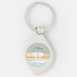 Chaveiro Corações de Papel de Aniversário de 1rua