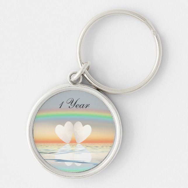 Chaveiro Corações de Papel de Aniversário de 1rua (Frente)