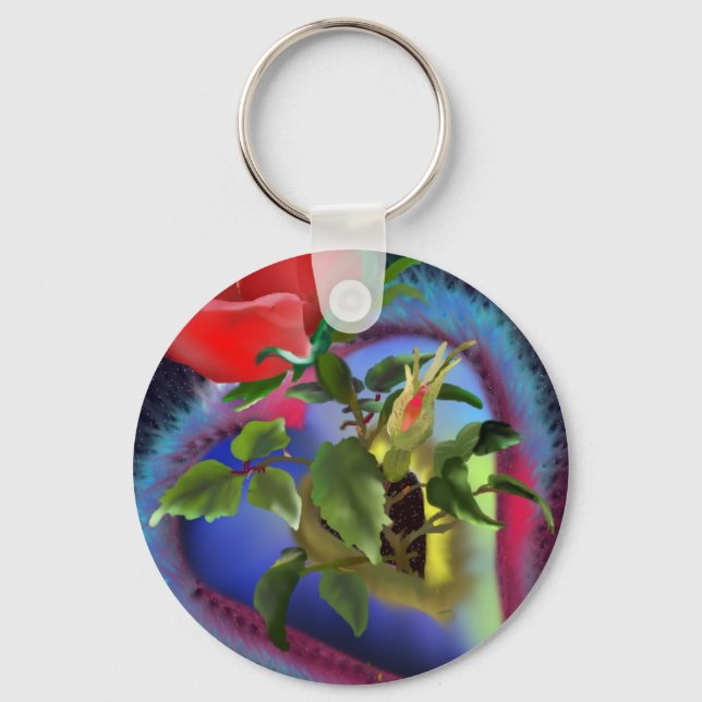 Chaveiro Corações e Rosas (Frente)