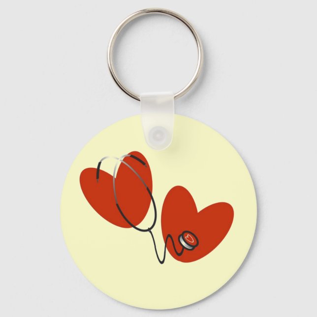 Chaveiro Corações e T-shirts estetoscópicas e presentes (Frente)