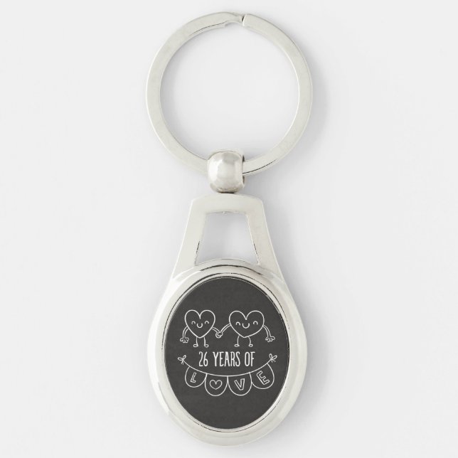 Chaveiro Corações Gift Chalk, 26 anos (Frente)