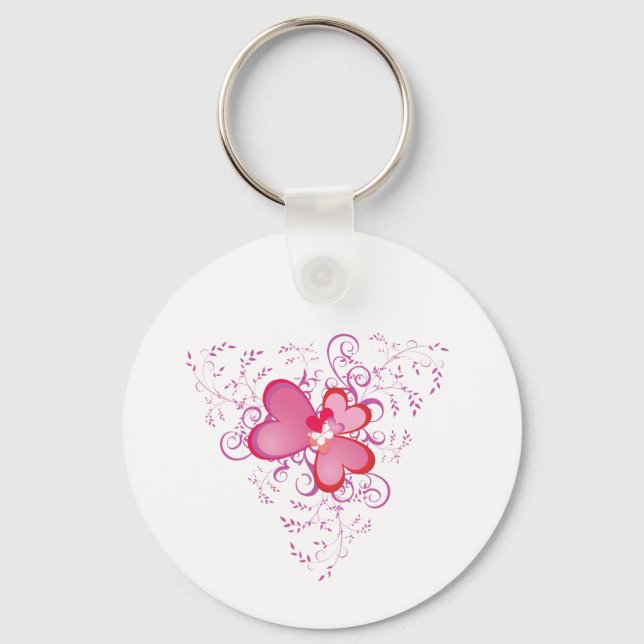 Chaveiro Corações Rosa (Frente)