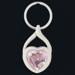 Chaveiro Corações Rosa Românticos Adoram Foto Personalizada<br><div class="desc">Quadro cor-de-rosa para a sua foto de casais cogumelo favorita.</div>