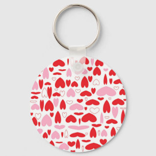 Chaveiro Corações Vermelho E Rosa