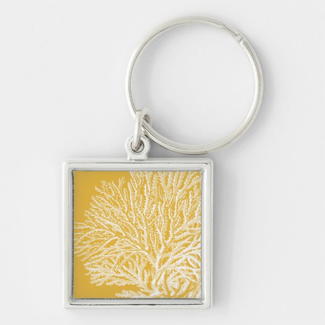 Chaveiro Coral Amarelo e Branco (Frente)