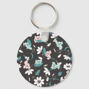 Chaveiro Corante Koala Pattern Cute Animal e Floral