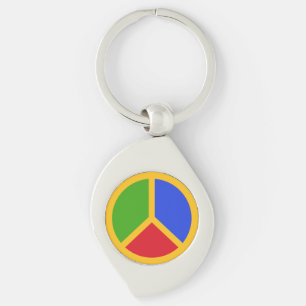 Chaveiro Corda chave Colorida de Sinais de Paz
