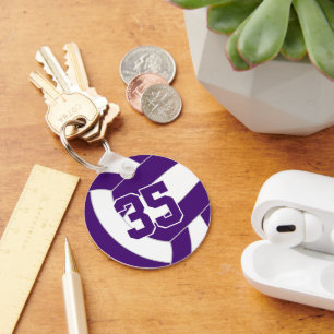 Chaveiro Cores da equipe de voleibol branco roxo