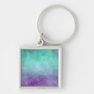 Chaveiro Cores Grunge - Azul-verde & Roxo