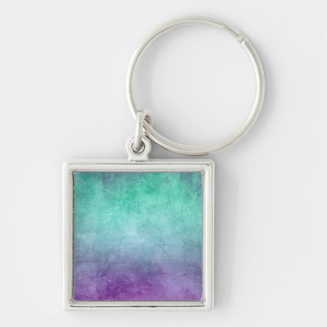 Chaveiro Cores Grunge - Azul-verde & Roxo (Frente)