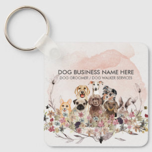 Chaveiro Cores pastéis rosa aquarela Pets Walker cães
