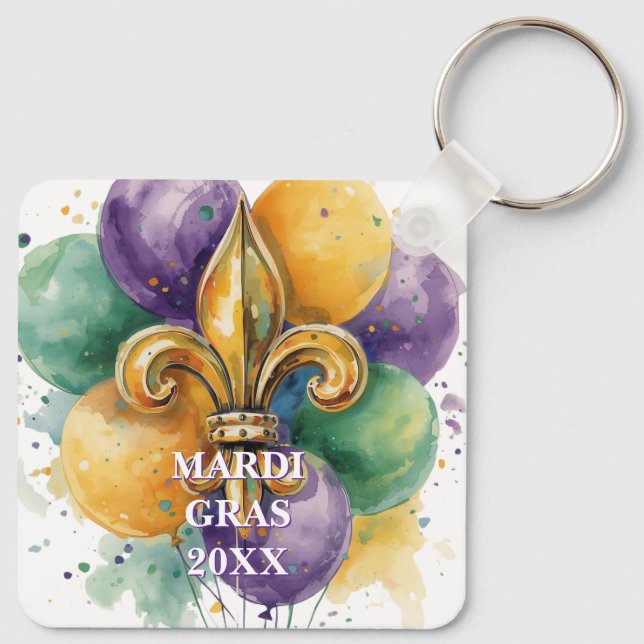 Chaveiro Cores Personalizadas do Mardi Gras (Verso)