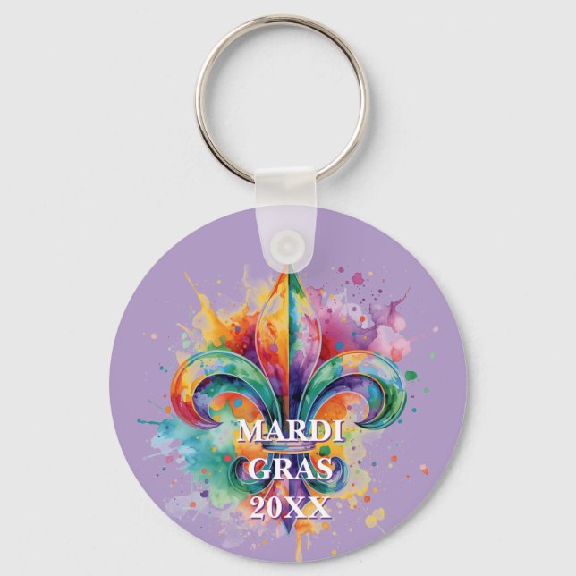 Chaveiro Cores Personalizadas do Mardi Gras (Frente)