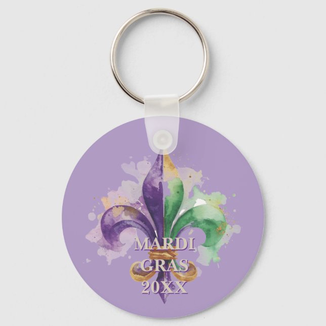 Chaveiro Cores Personalizadas do Mardi Gras (Frente)