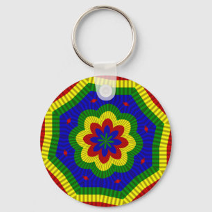 Chaveiro Cores Primárias Roladas Flor 1