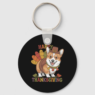 Chaveiro Corgi Cachorro Peru do Dia de Ação de Graças
