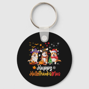 Chaveiro Corgi Dog Halloween Christmas Happy Hallothanksmas
