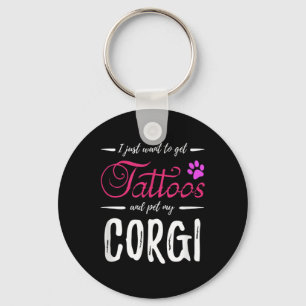Chaveiro Corgi Dog Lover Tattoo Engraçado Cachorro Mãe Dom 