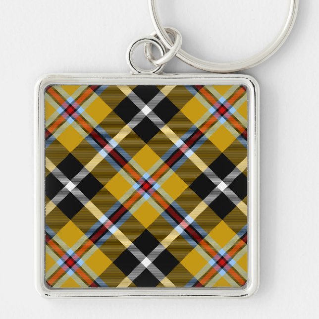 Chaveiro Cornish National Tartan Yellow and Black Xadrez (Frente)