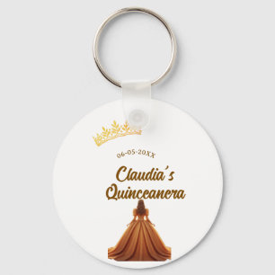 Chaveiro coroa de princesa laranja quinceanera aniversário 