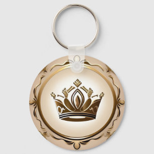 Chaveiro Coroa Dourada Elegante