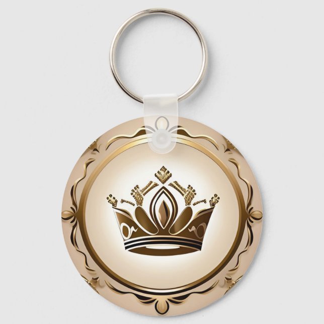 Chaveiro Coroa Dourada Elegante (Frente)