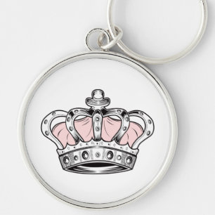 Chaveiro Coroa Real Rosa Rainha Estética Princesa Feminin